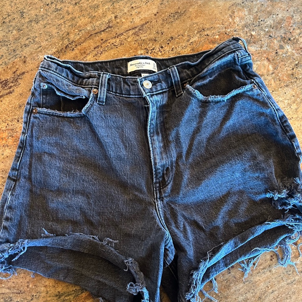 Abercrombie & Fitch Distressed black Jean Shorts